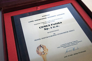 CEMEX Polska wyróżniony w XVIII edycji konkursu  Lider Zarządzania Zasobami Ludzkimi